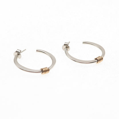 925 Sterling Silver Gold Filled Vintage Hoop Earrings