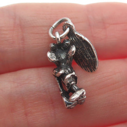 WALT DISNEY 925 Sterling Silver Vintage Minnie Mouse Minimalist 3D Charm Pendant