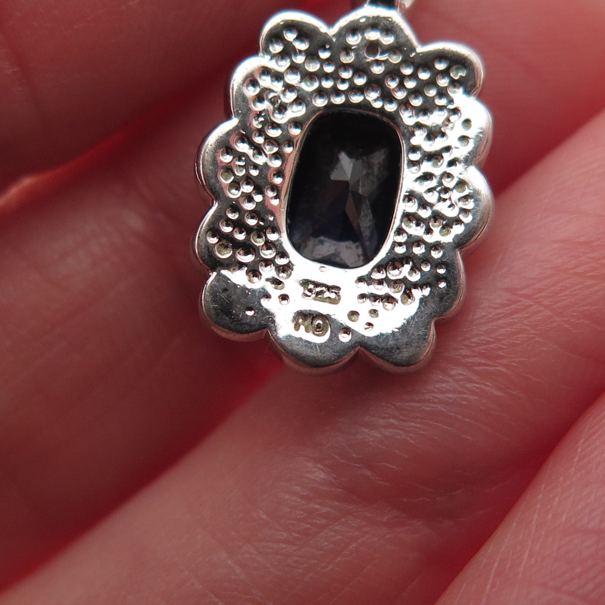 Charles Winston Sterling Real Diamond Accent Lab-Created Sapphire Mini Pendant
