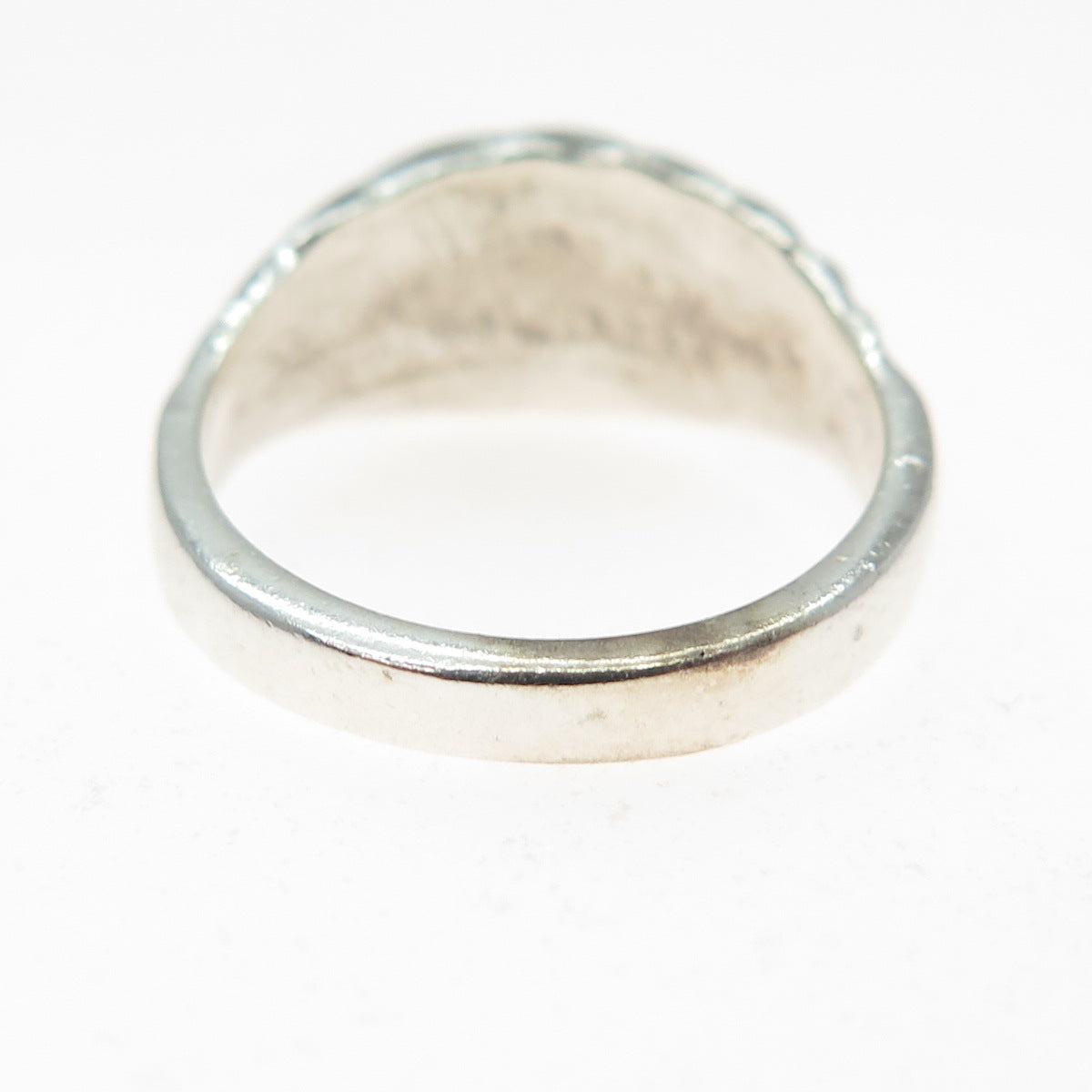 925 Sterling Silver Vintage Modernist Arrow Dome Ring Size 6