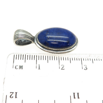 CAROLYN POLLACK 925 Sterling Silver Vintage Southwestern Lapis Lazuli Pendant