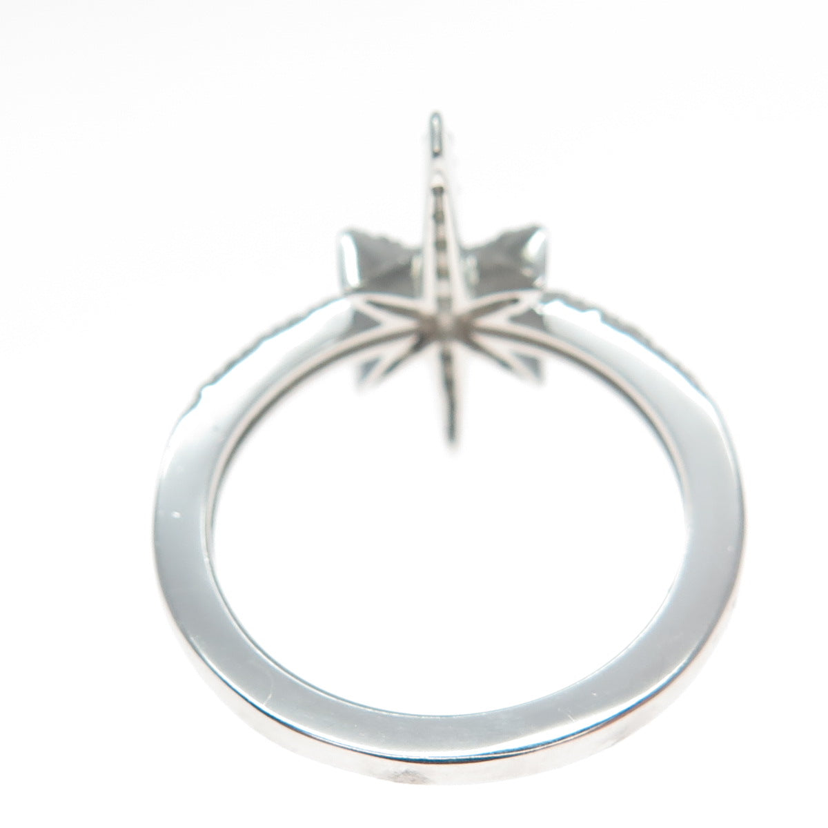 DSMK 925 Sterling Silver Round-Cut C Z Star of Bethlehem Ring Size 7.25