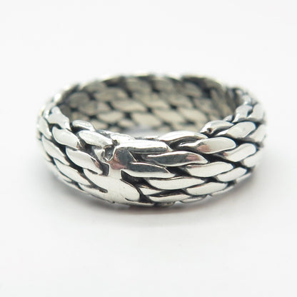 925 Sterling Silver Vintage Woven Band Ring Size 6.75