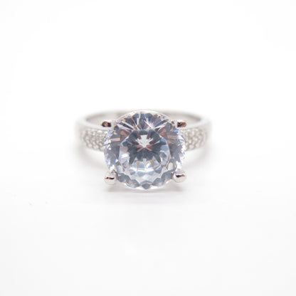 925 Sterling Silver Round Cut C Z Ring Size 7