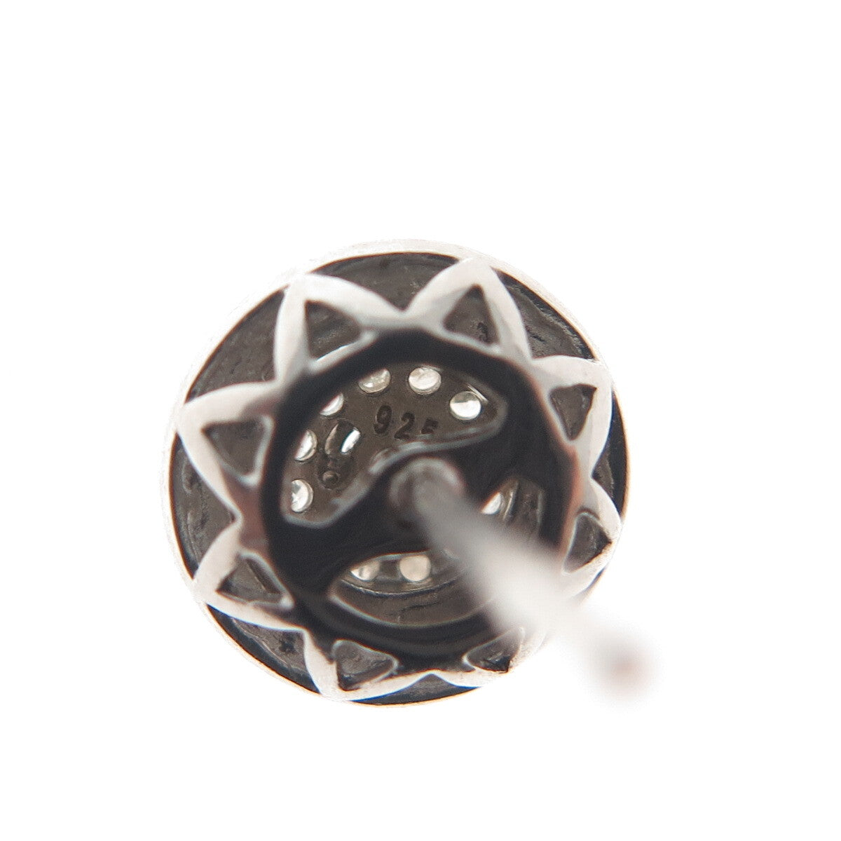 925 Sterling Silver Real Round-Cut Diamond Stud Earrings