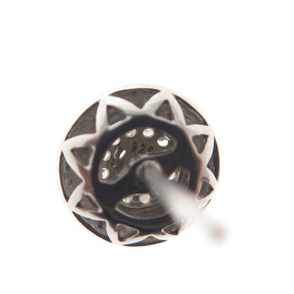 925 Sterling Silver Real Round-Cut Diamond Stud Earrings