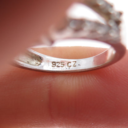925 Sterling Silver Vintage Canary & White C Z Ring Size 5.25