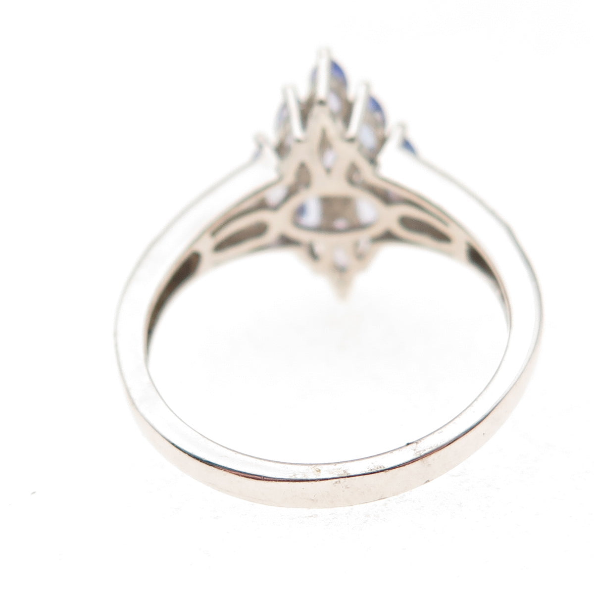 Chuck Clemency 925 Sterling Silver Real Tanzanite & White Topaz Ring Size 9