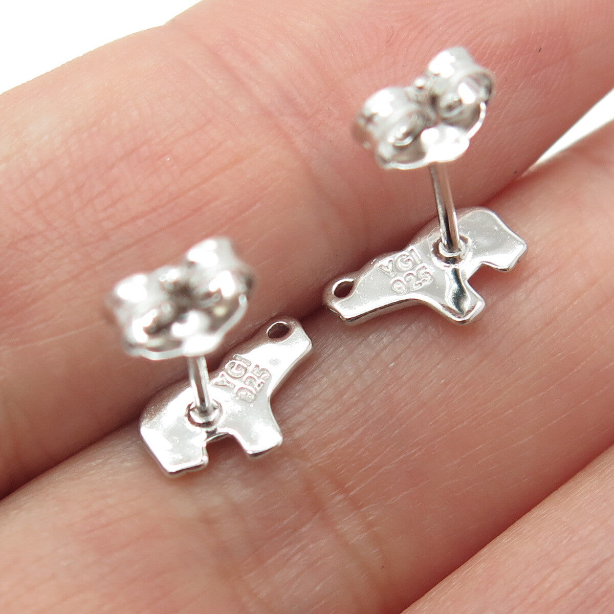 925 Sterling Silver Elephant Stud Earrings