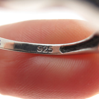 J. STELLA Sterling Silver Real Round-Cut Black Diamond Stackable Ring Size 7.25