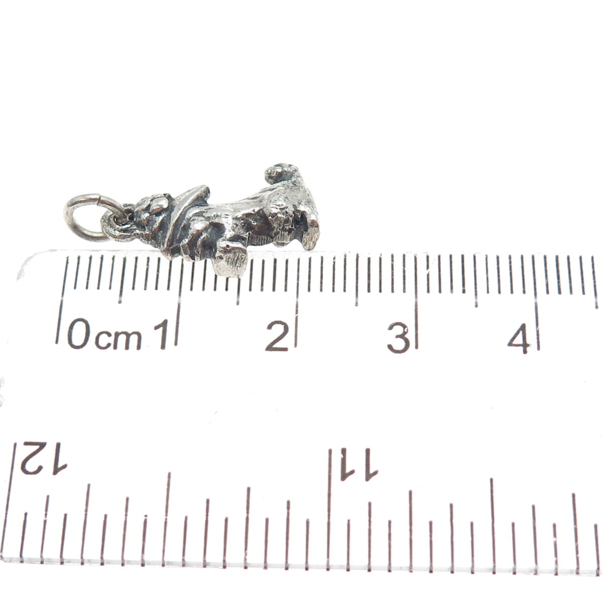 925 Sterling Silver Vintage Dog Oxidized Minimalist 3D Charm Pendant