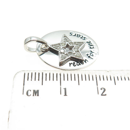 HAN 925 Sterling Silver Real Diamond "Reach For The Stars" Minimalist Pendant