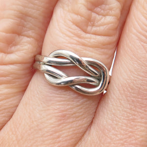 925 Sterling Silver Vintage Mexico Mariner Love Knot Ring Size 5