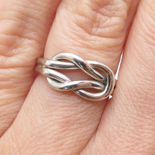925 Sterling Silver Vintage Mexico Mariner Love Knot Ring Size 5