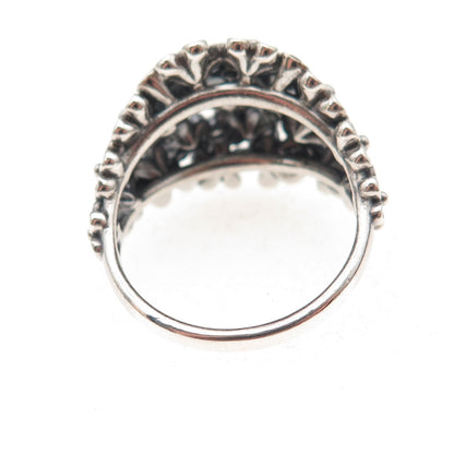 Pandora 925 Sterling Silver Enamel & C Z Darling Daisy Bouquet Ring Size 9.25