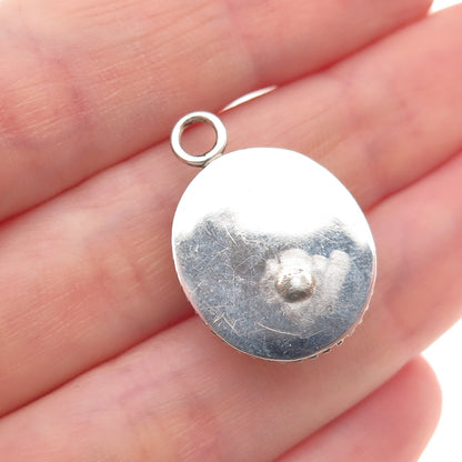 Old Pawn 925 Sterling Silver Vintage Southwestern Lapis Tribal Charm Pendant