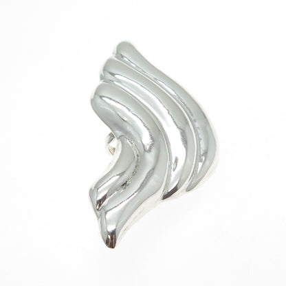 925 Sterling Silver Vintage Mexico Modernist Oxidized Pin Brooch / Pendant