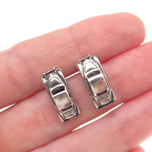 925 Sterling Silver Vintage Retro Car Oxidized Earrings
