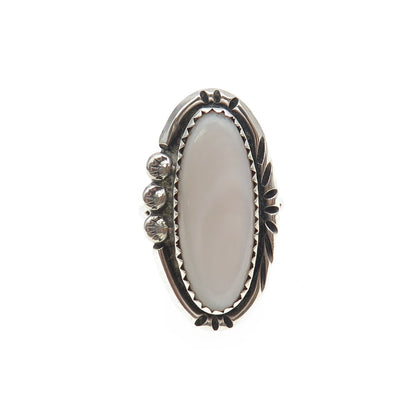 Old Pawn 925 Sterling Silver Vintage Southwestern MOP Tribal Ring Size 5