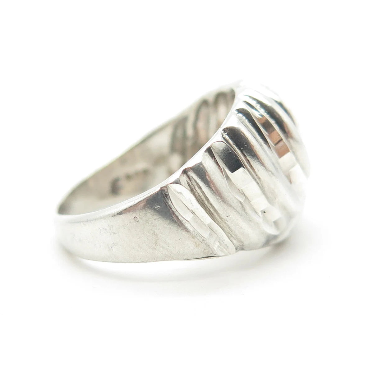 925 Sterling Silver Vintage Modernist Dome Ring Size 5.5