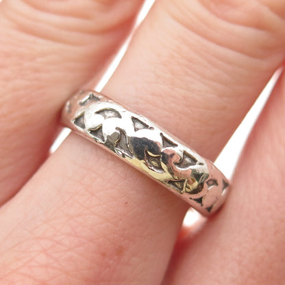 LOIS HILL 925 Sterling Silver Vintage Signature Scroll Band Ring Size 7.5
