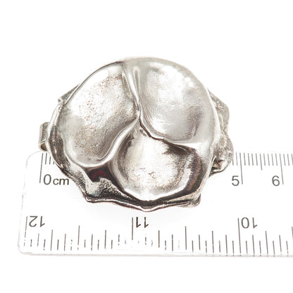 925 Sterling Silver Vintage Modernist Oxidized Pin Brooch / Pendant