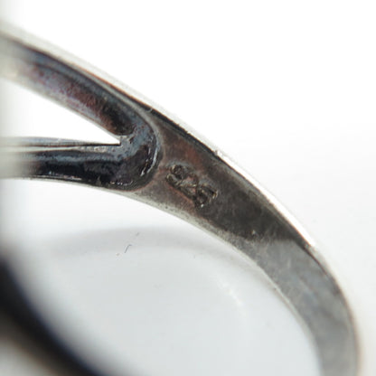 925 Sterling Silver Vintage Pebble Statement Ring Size 8.75