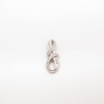 925 Sterling Silver SUN Real Faint Yellow Diamond Wrapped Infinity Slide Pendant