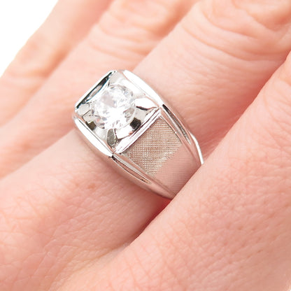 Vargas & Lind 925 Sterling Silver Vintage Round-Cut C Z Ring Size 9