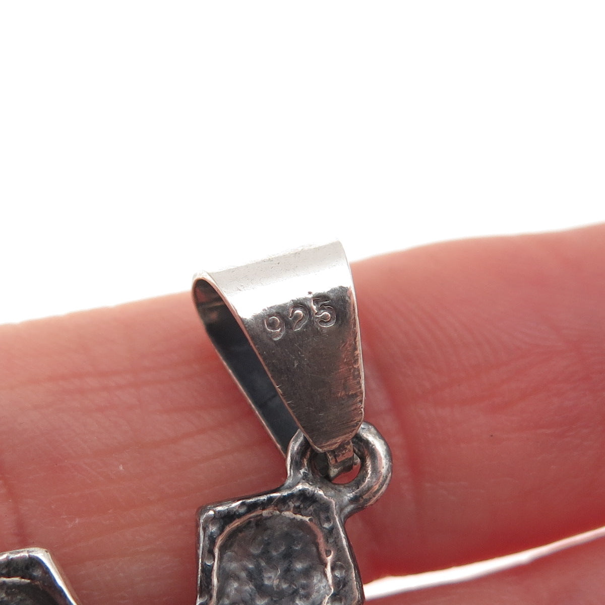 925 Sterling Silver Vintage Crucifix Cross Oxidized Charm Pendant
