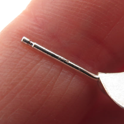 925 Sterling Silver Vintage Modernist Crescent Hoop Earrings