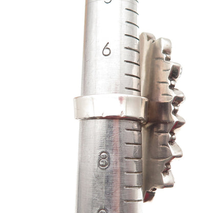 925 Sterling Silver Vintage Real Agate & Moonstone Statement Ring Size 7.25