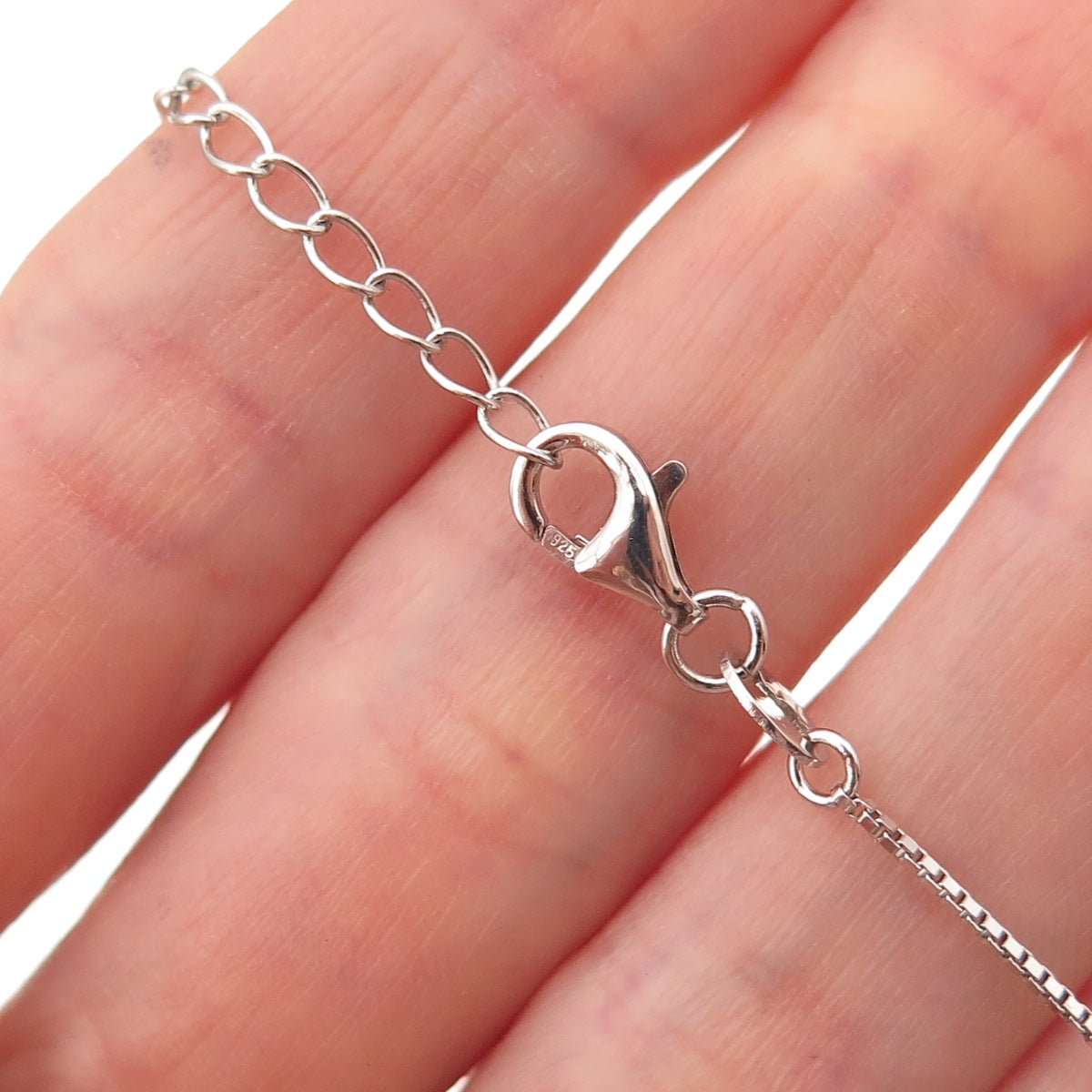 925 Sterling Silver Real Sleeping Beauty Turquoise Box Chain Necklace 18-20"