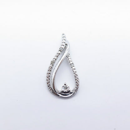 925 Sterling Silver SUN Real Diamond Slide Pendant