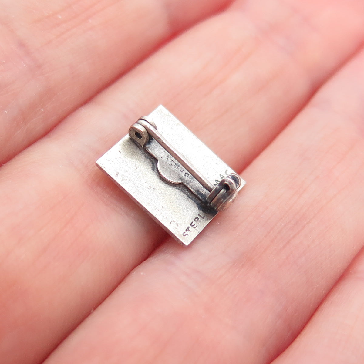 MAC NY 925 Sterling Silver Vintage Kleinert 10 Years Oxidized Mini Pin Brooch