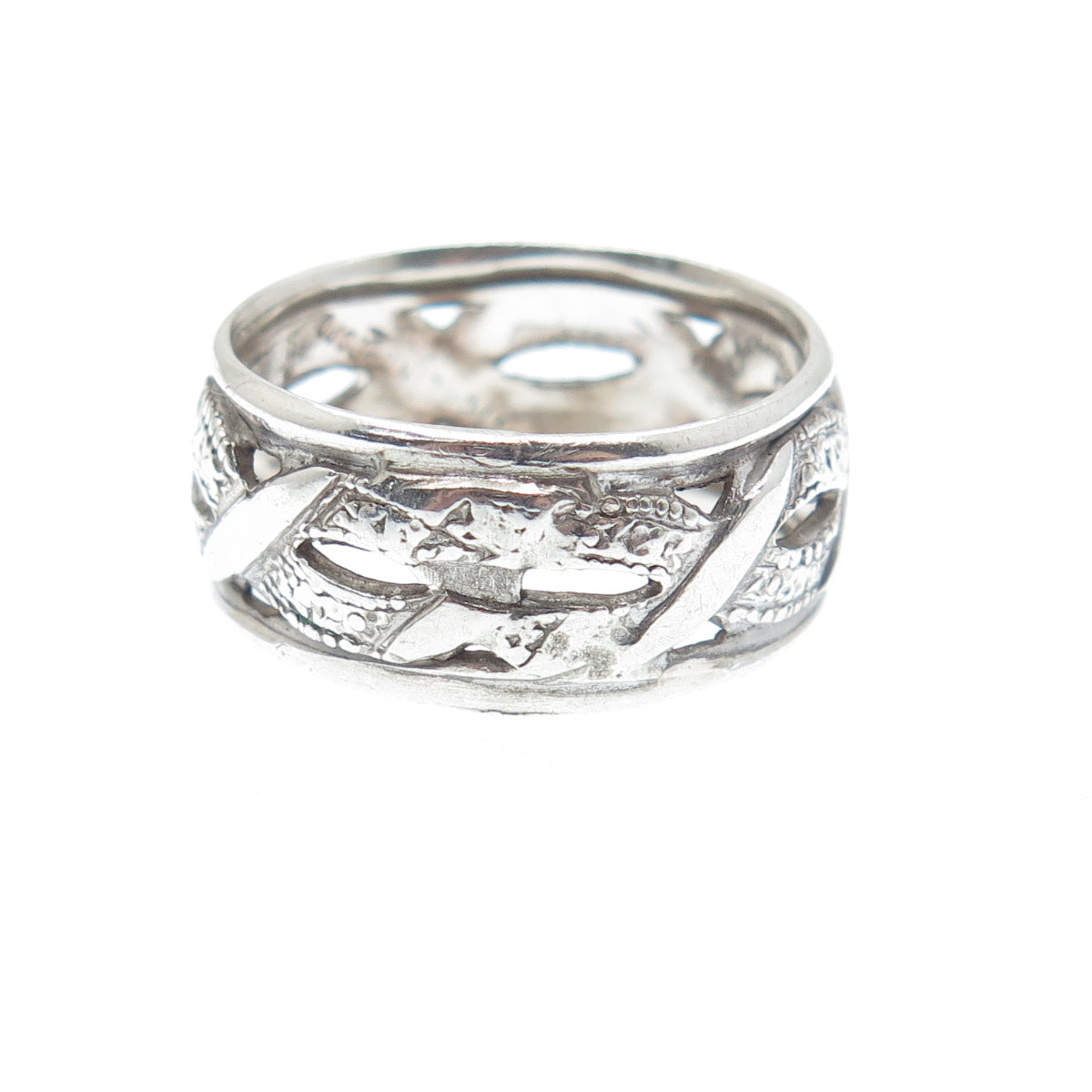 ESPO Joseph Esposito 925 Sterling Silver Vintage Woven Band Ring Size 5.25