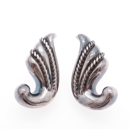 AIRIESS 925 Sterling Silver Vintage Modernist Oxidized Earrings