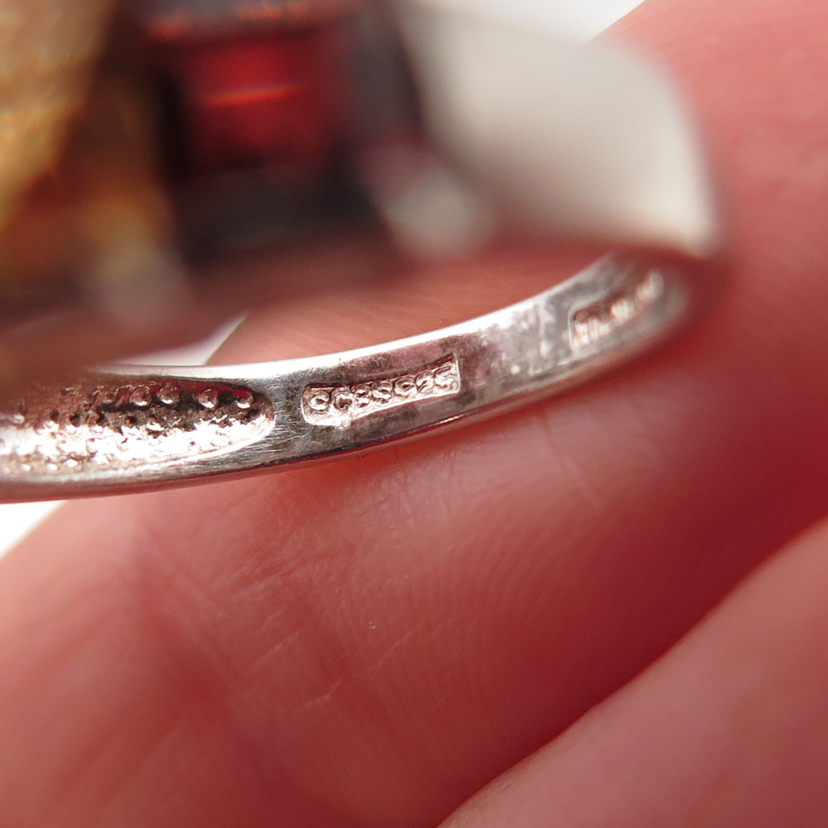 925 Sterling Vintage Real Amethyst Blue Topaz Peridot Citrine Garnet Ring Size 6