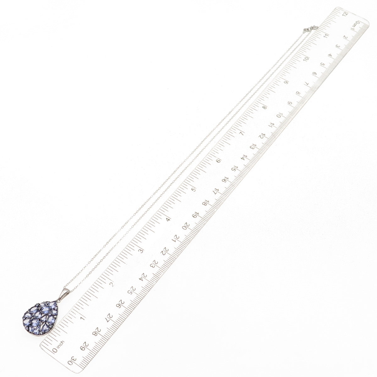 Chuck Clemency 925 Sterling Silver Real Tanzanite Cable Chain Necklace 20"