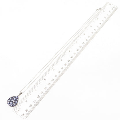Chuck Clemency 925 Sterling Silver Real Tanzanite Cable Chain Necklace 20"