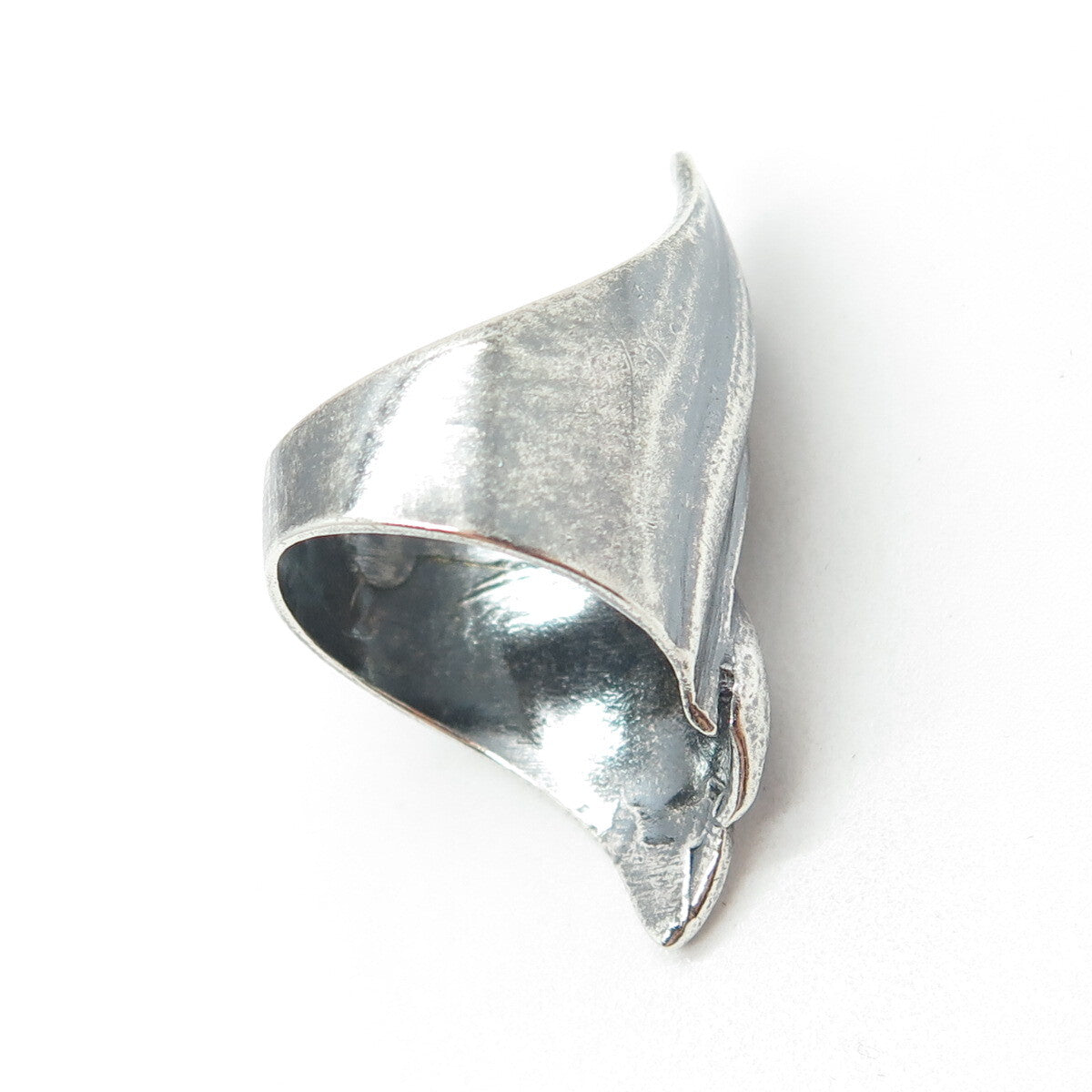 925 Sterling Silver Vintage Modernist Oxidized Ring Size 6.75