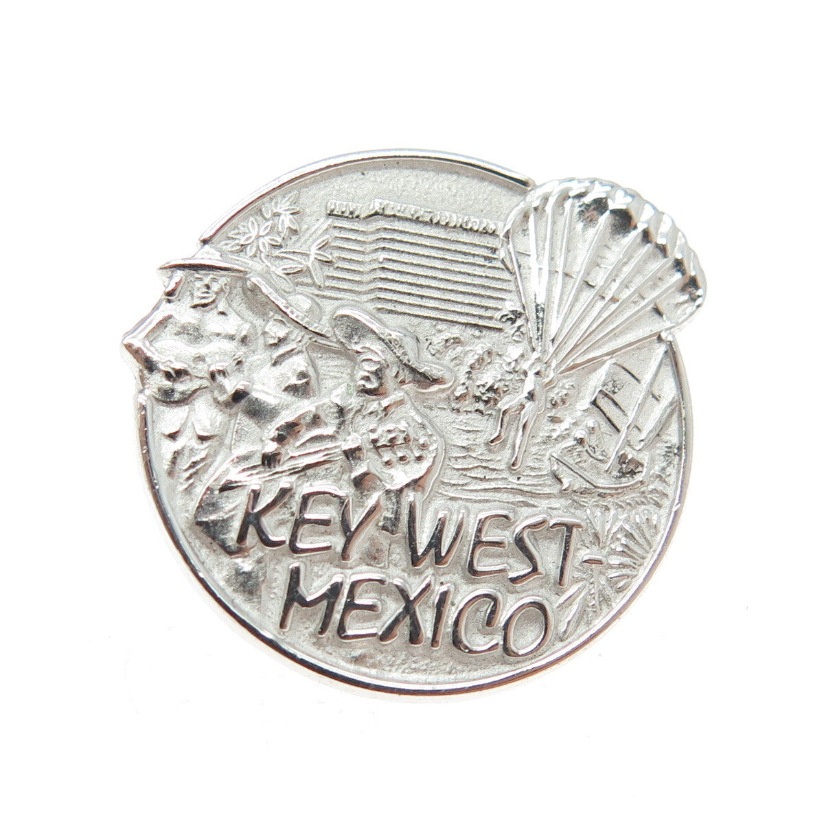 925 Sterling Silver Vintage 1997 Key West Mexico Oakwood Homes Fiesta Cruise Pin