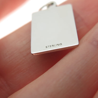 925 Sterling Silver Red Enamel I Find Attractive Minimalist Charm Pendant