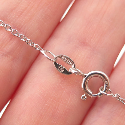 Chuck Clemency 925 Sterling Silver Real Tanzanite White Topaz Chain Necklace 18"