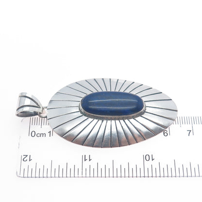 RAGUL CANO 925 Sterling Silver Vintage Mexico Real Lapis Lazuli Tribal Pendant