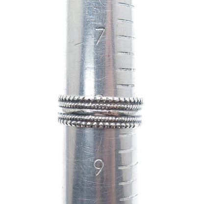 925 Sterling Silver Vintage Granulated Oxidized Band Ring Size 8.5