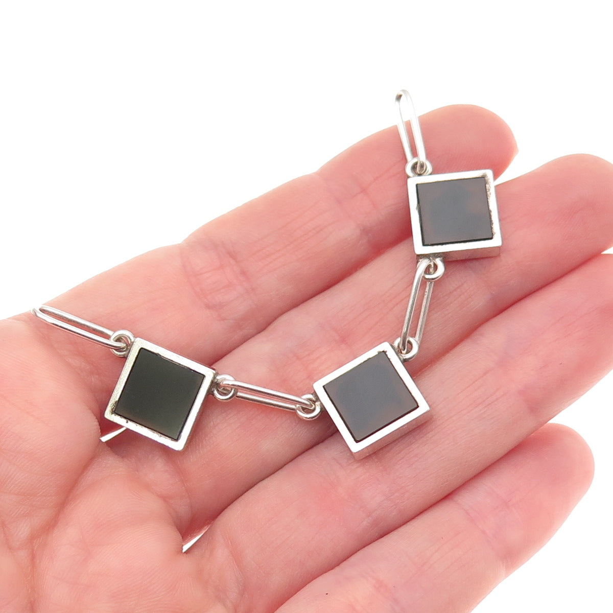 Arne Johansen 925S Sterling Vintage Denmark Centerpiece Necklace Part 3.5"