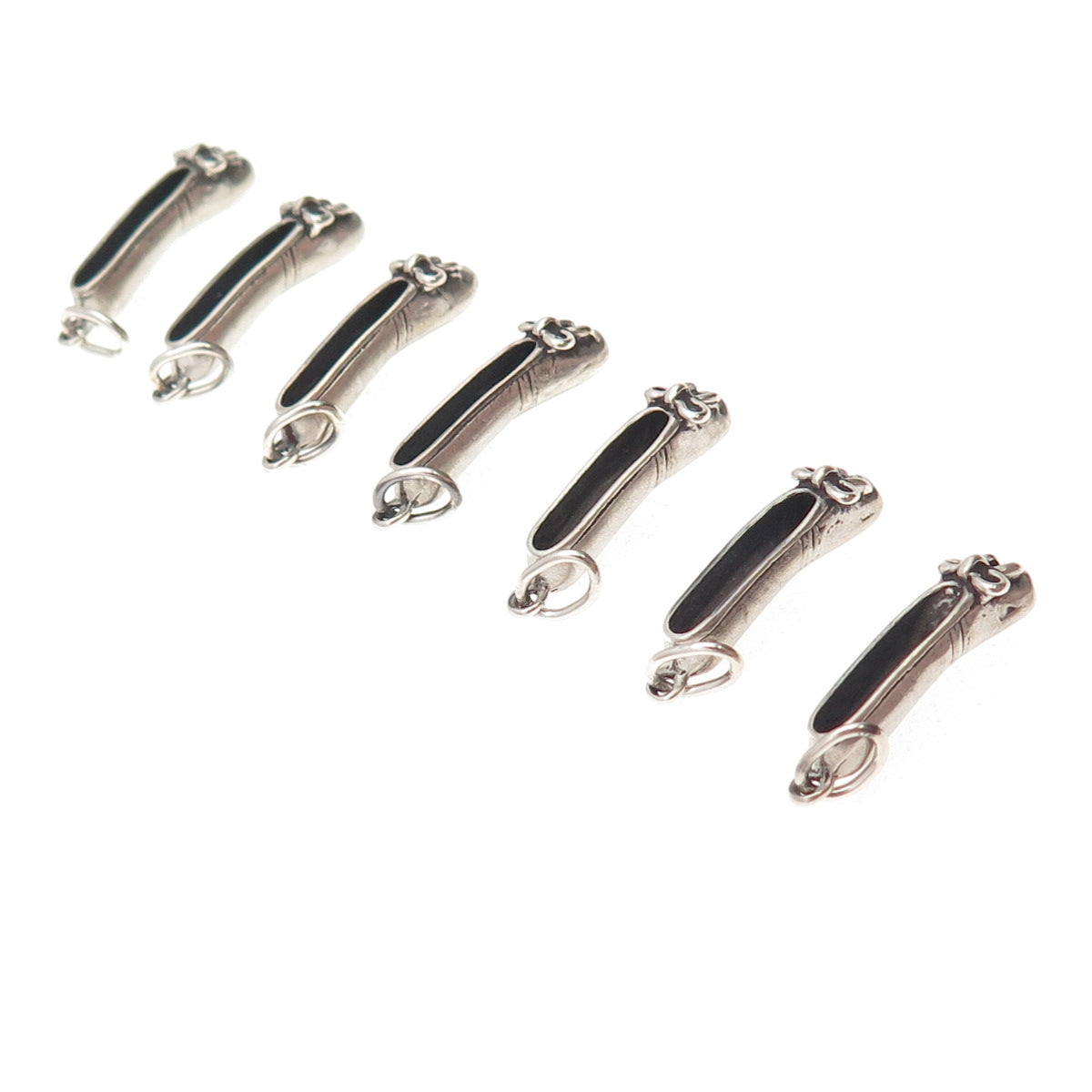 Sunwest Sterling Silver Vintage SET of 7 Ballerina Shoe 3D Mini Charm Pendant