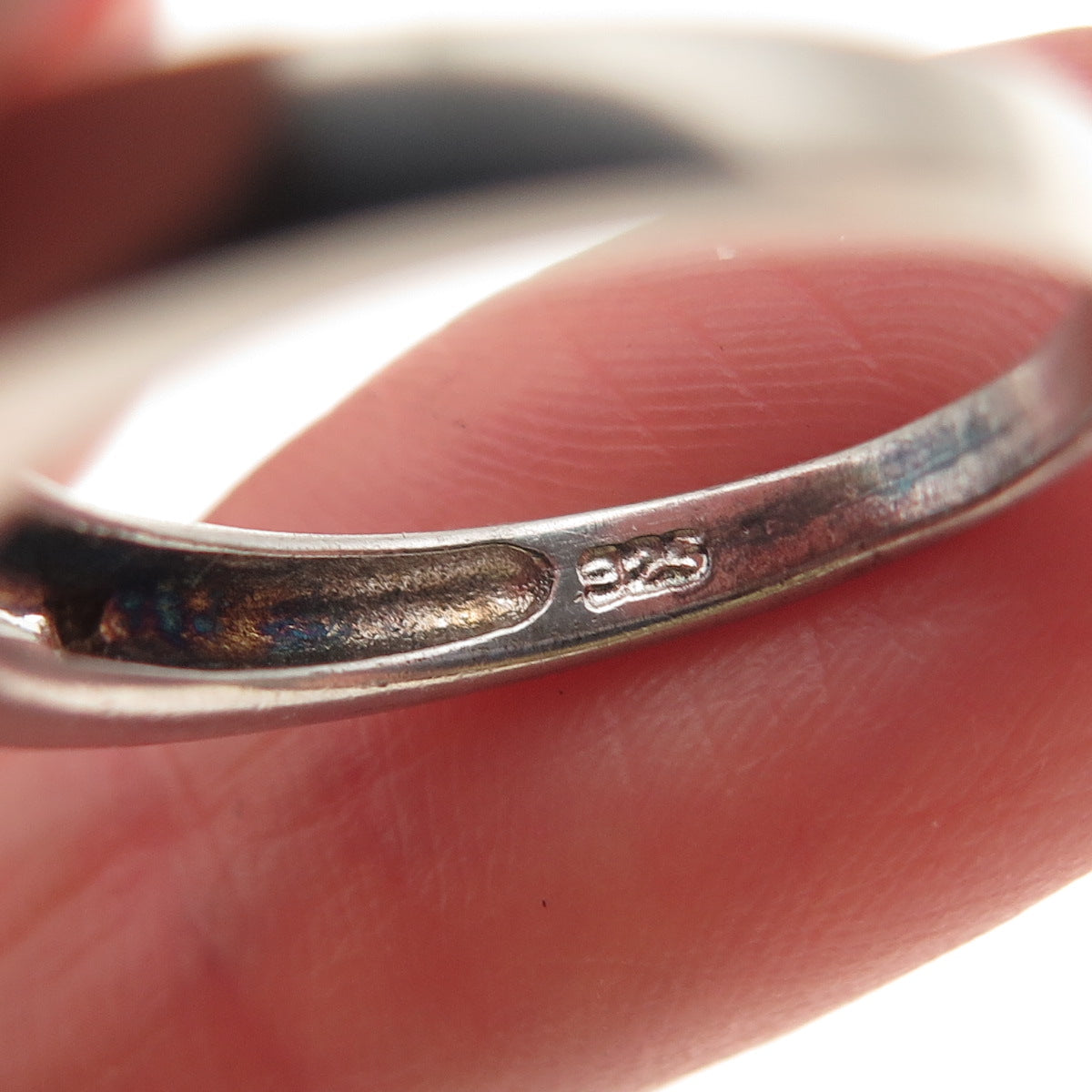 925 Sterling Silver Tapered Baguette & Emerald-Cut C Z Band Ring Size 6.25
