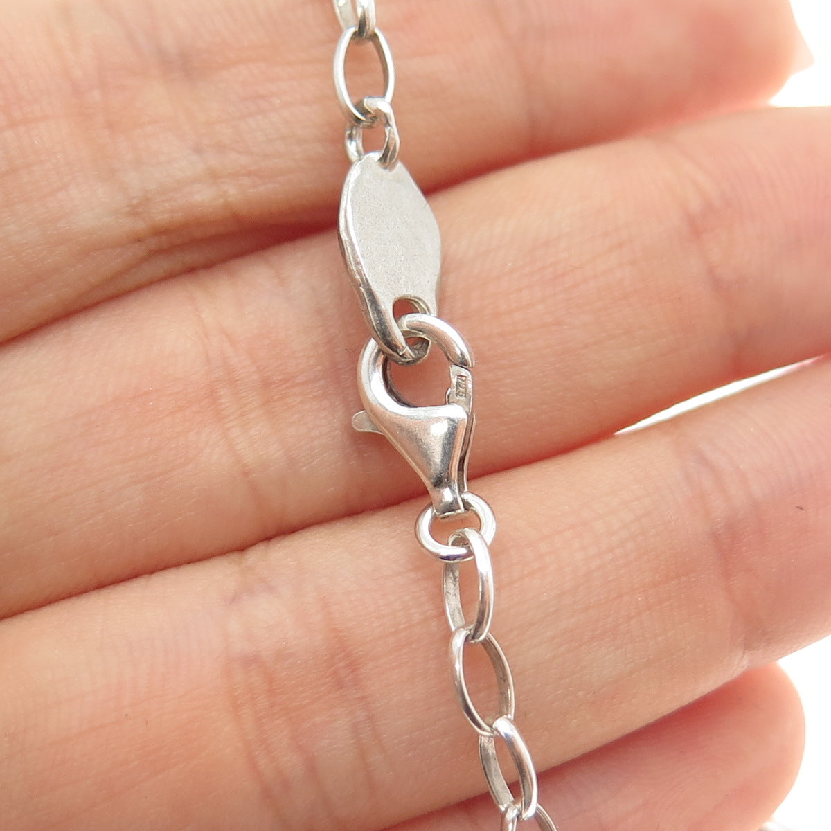 HAGIT GORALI 925 Sterling Silver Vintage Israel Modernist Chain Necklace 20"